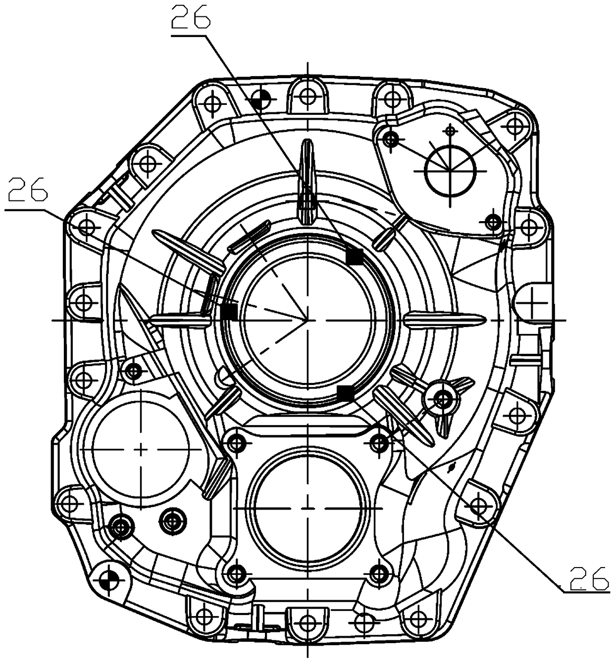 A grabbing method with claw structure for automatic grabbing of engine casing