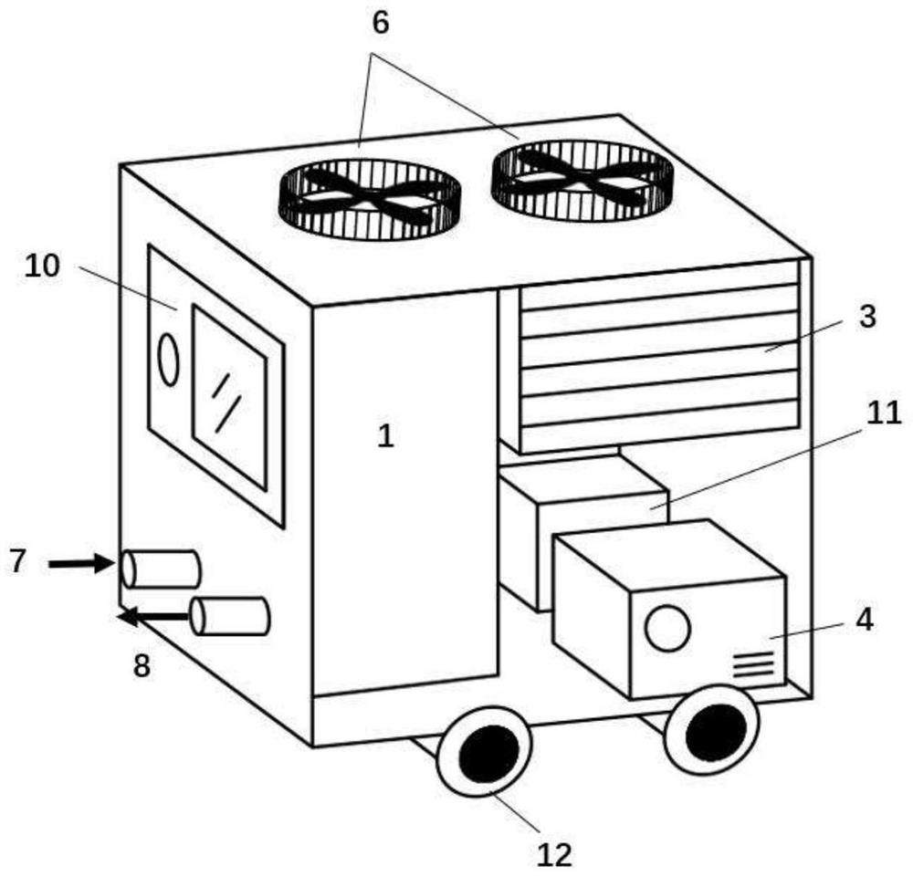 Cooling fire-fighting water fire extinguishing device, using method thereof and battery fire extinguishing method