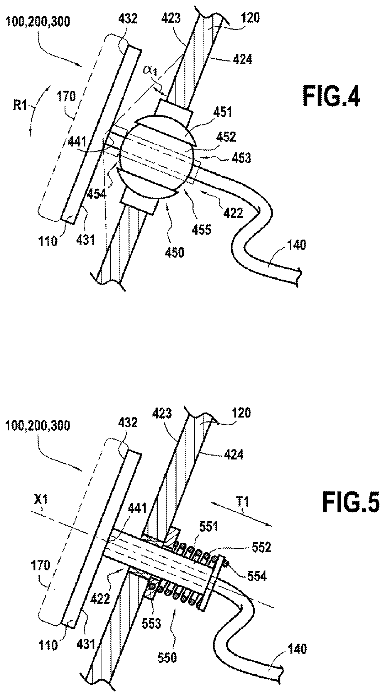 Equipment comprising an acoustic measurement device comprising means for linking a sensor to a rigid structure