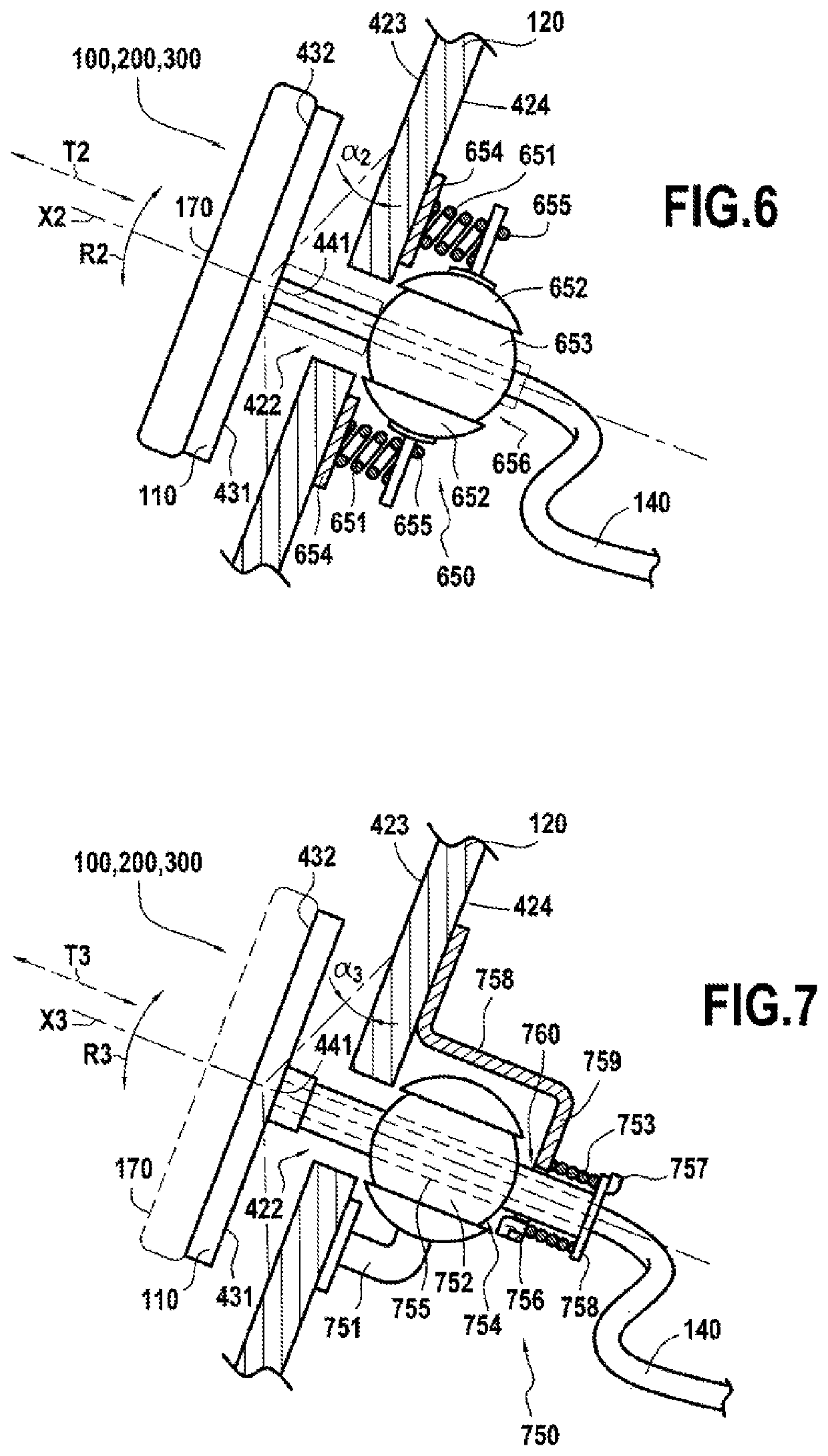 Equipment comprising an acoustic measurement device comprising means for linking a sensor to a rigid structure