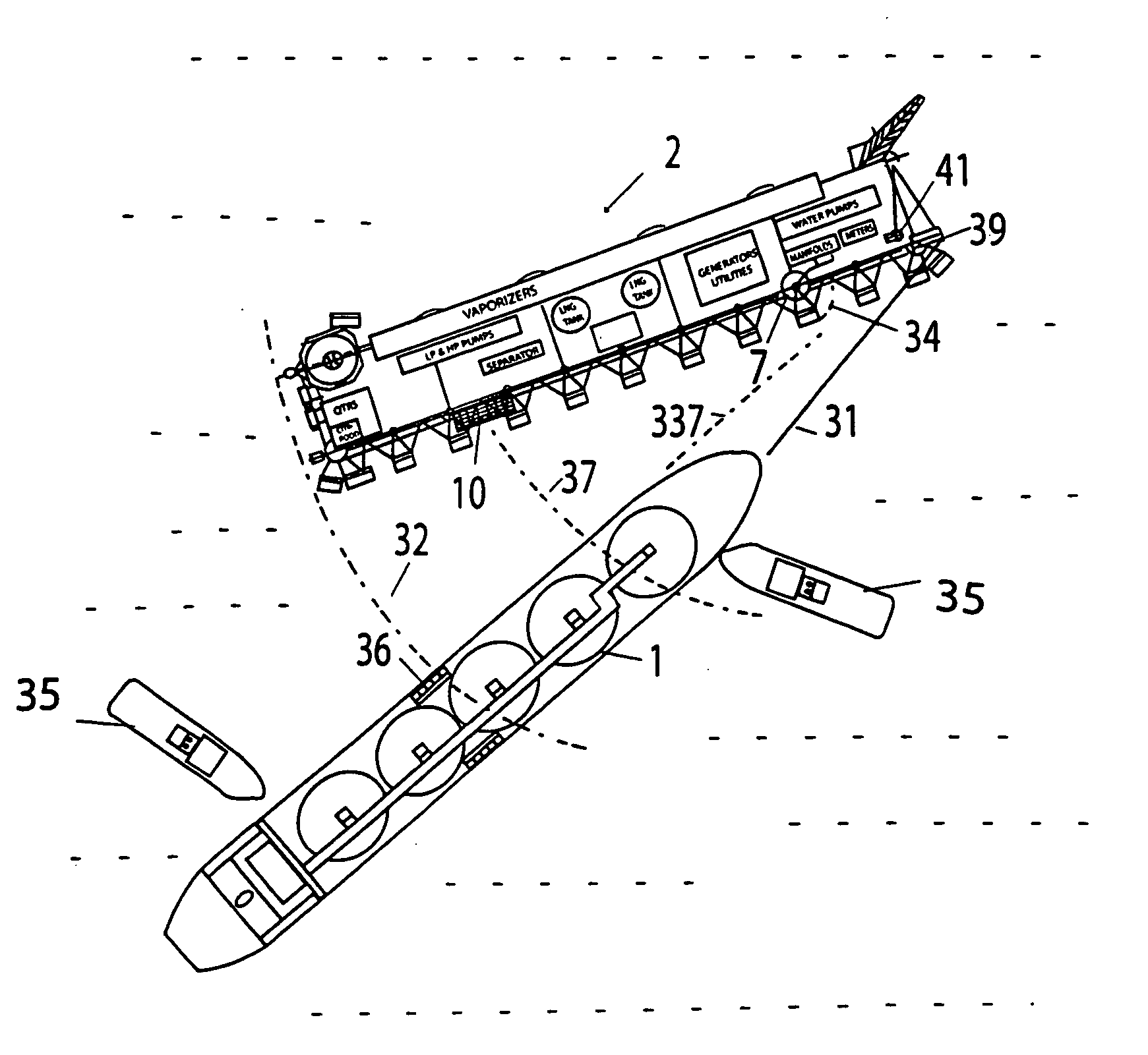 Floating LNG import terminal and method for docking