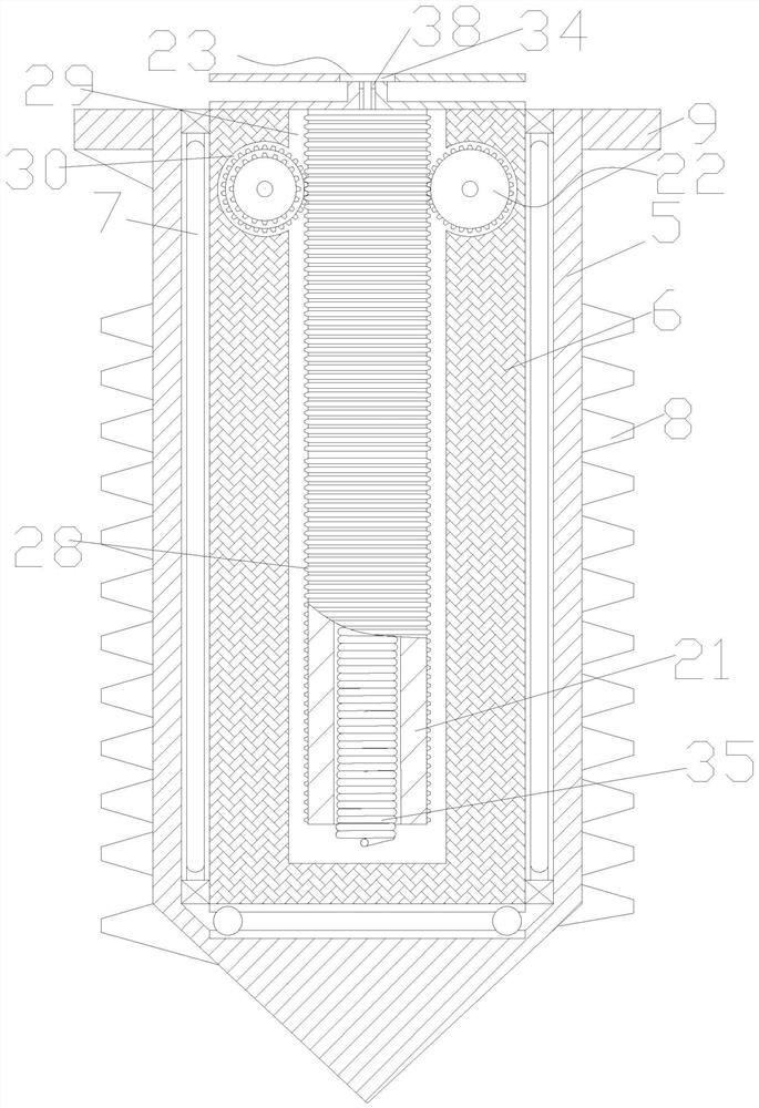 Screw-in hanging line pile and its installation device suitable for hard soil construction