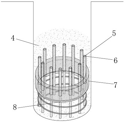 Pile head pre-cut-off device for plug-in cast-in-situ bored pile