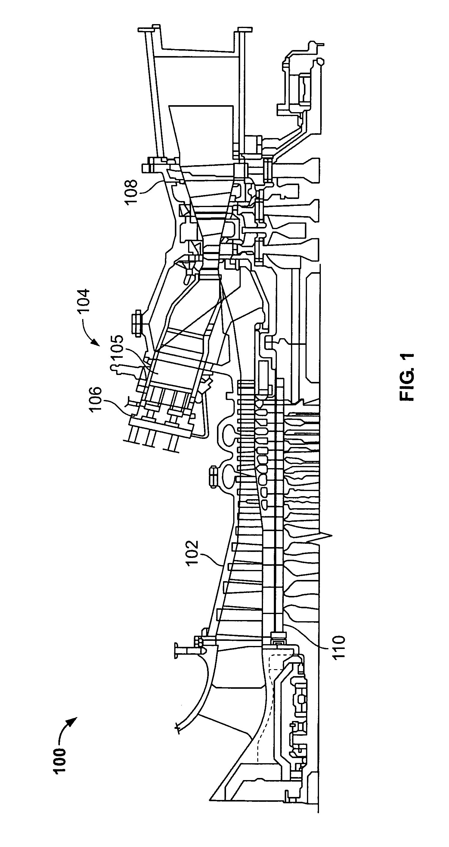 Combustion turbine engine and methods of assembly