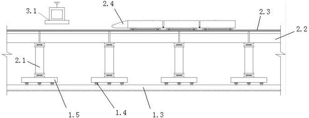 Lateral shock excitation and force measurement device for train