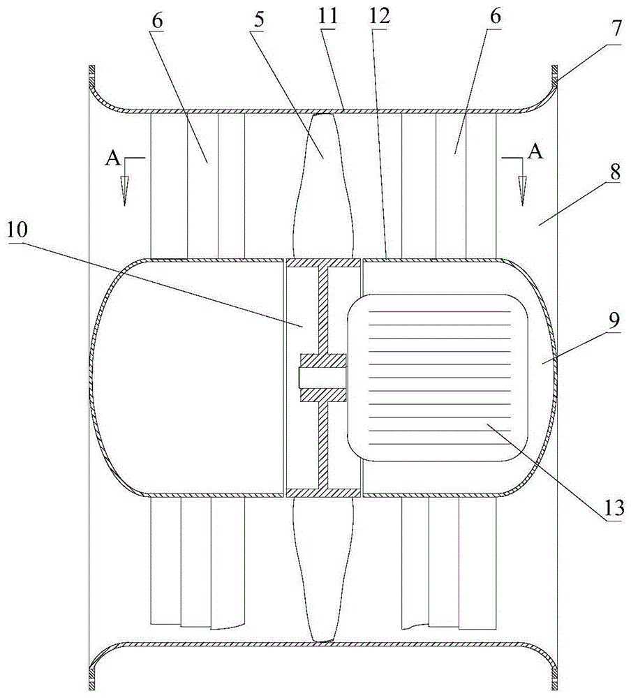 Flow guiding device for two-way reversible axial flow fan