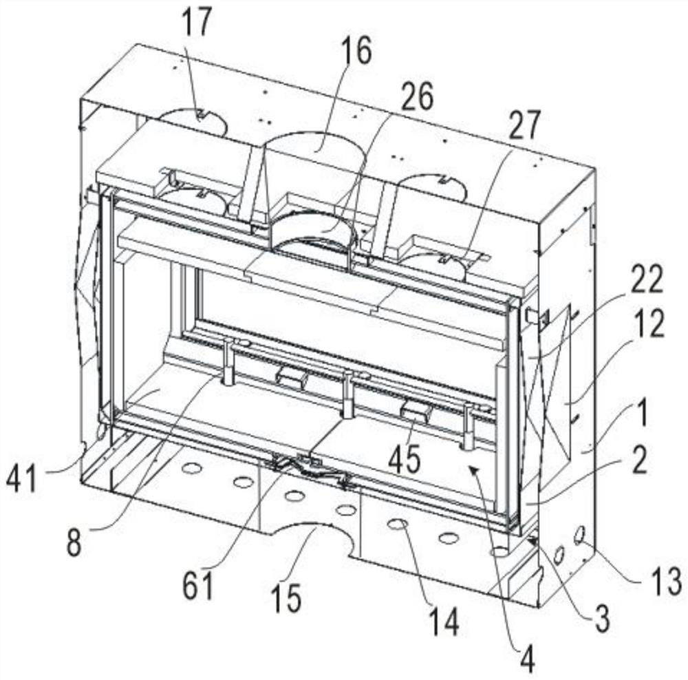 Double-furnace-door wood combustion furnace heating system