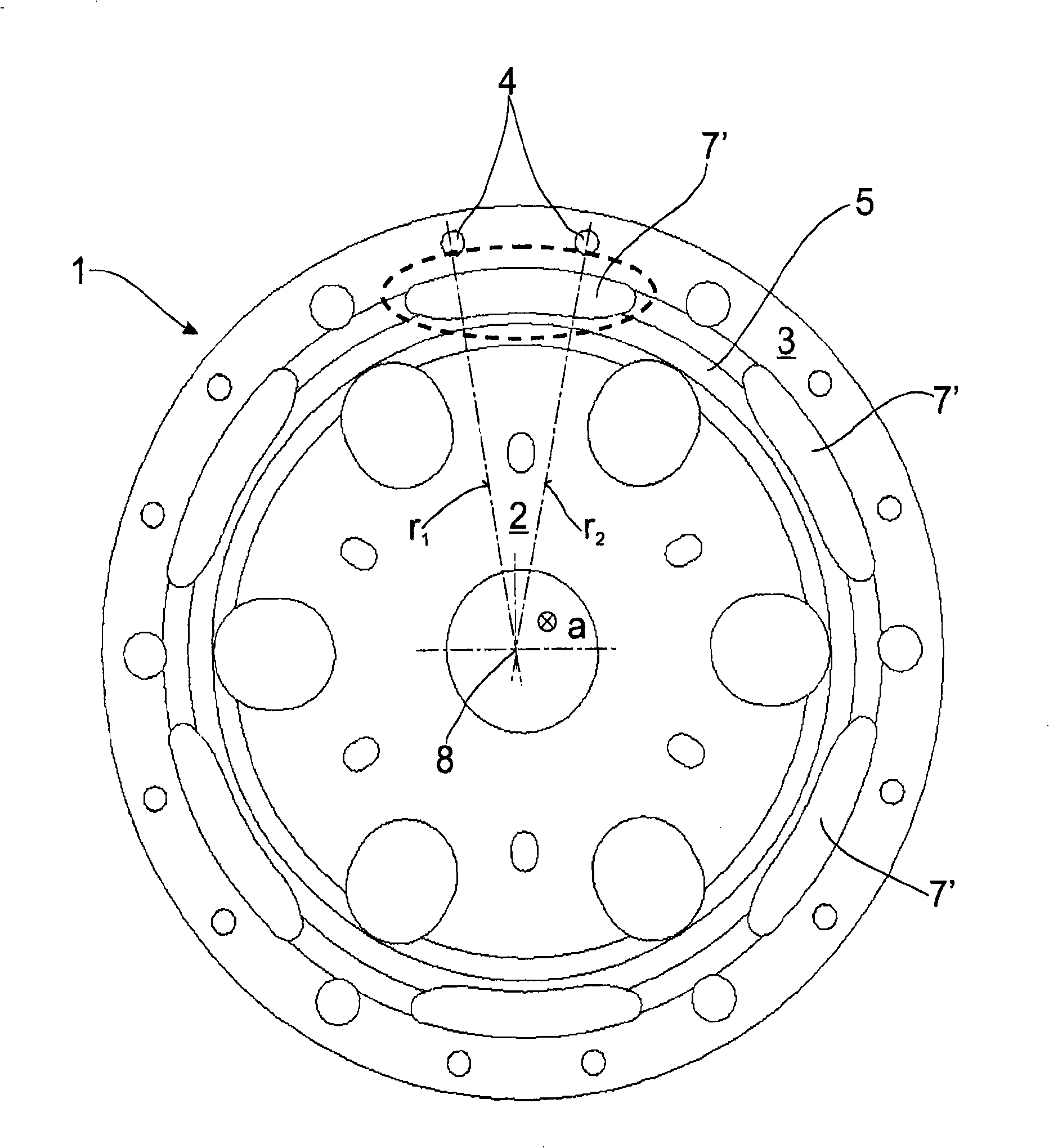 Disc for transferring a torque transmission in torque transmission transfer device of a motor vehicle