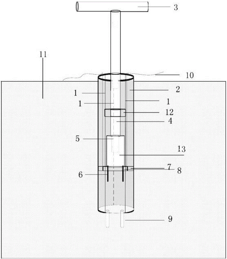 Prepunching device capable of being used for section soil moisture measurement system