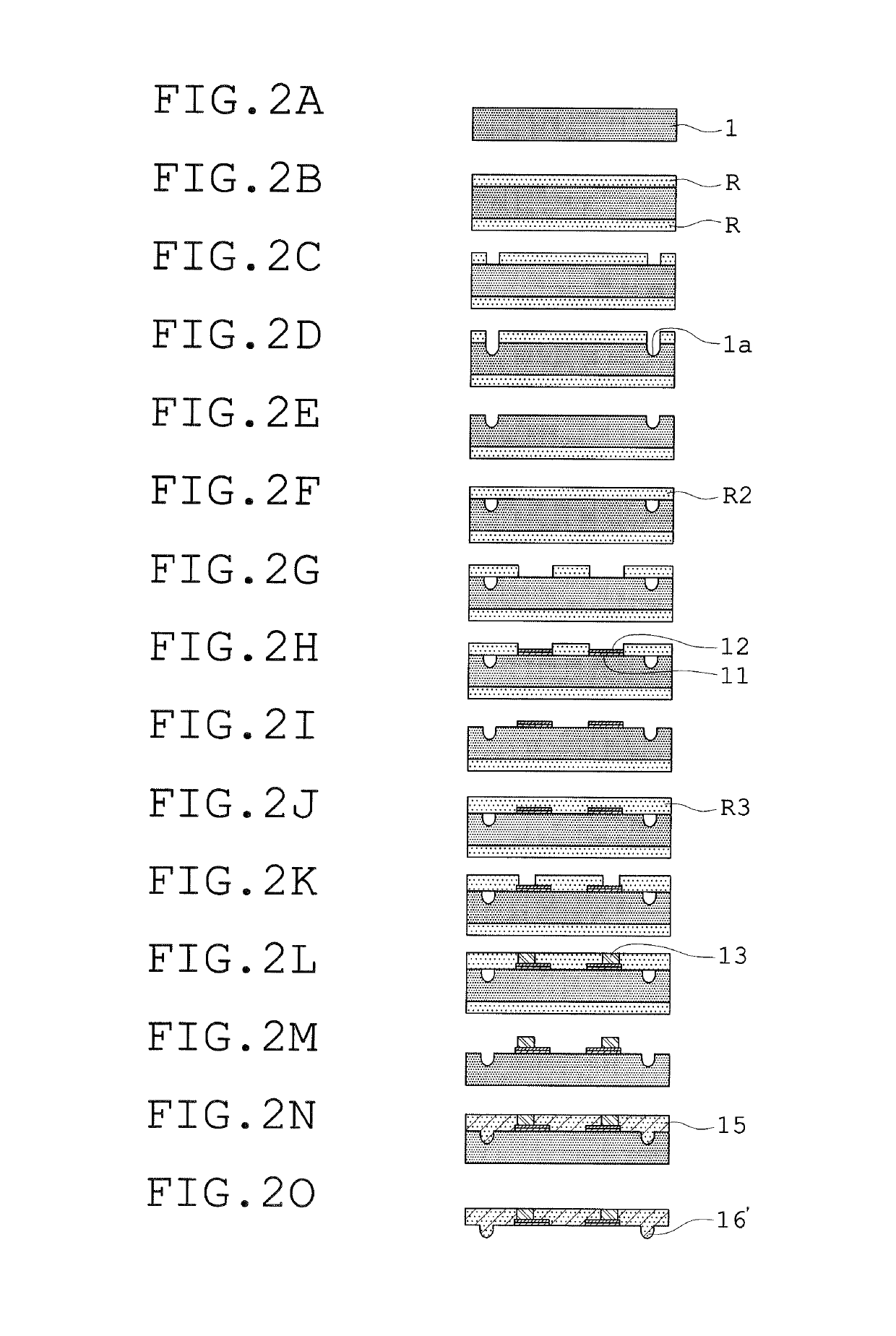 Multi-row wiring member for semiconductor device and method for manufacturing the same