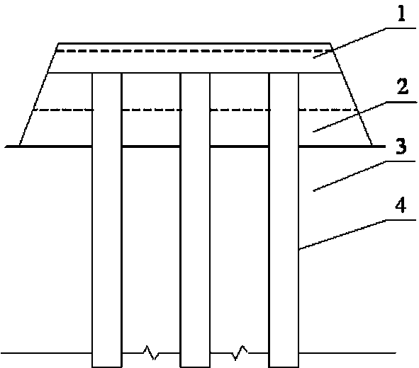 Top-down rigid pile compound foundation construction method