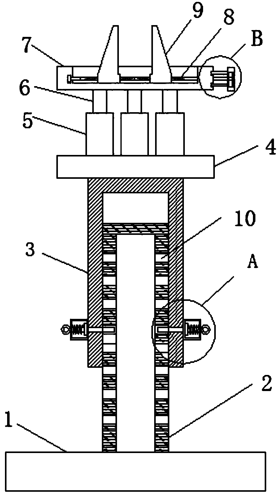 Mechanical damping supporting device