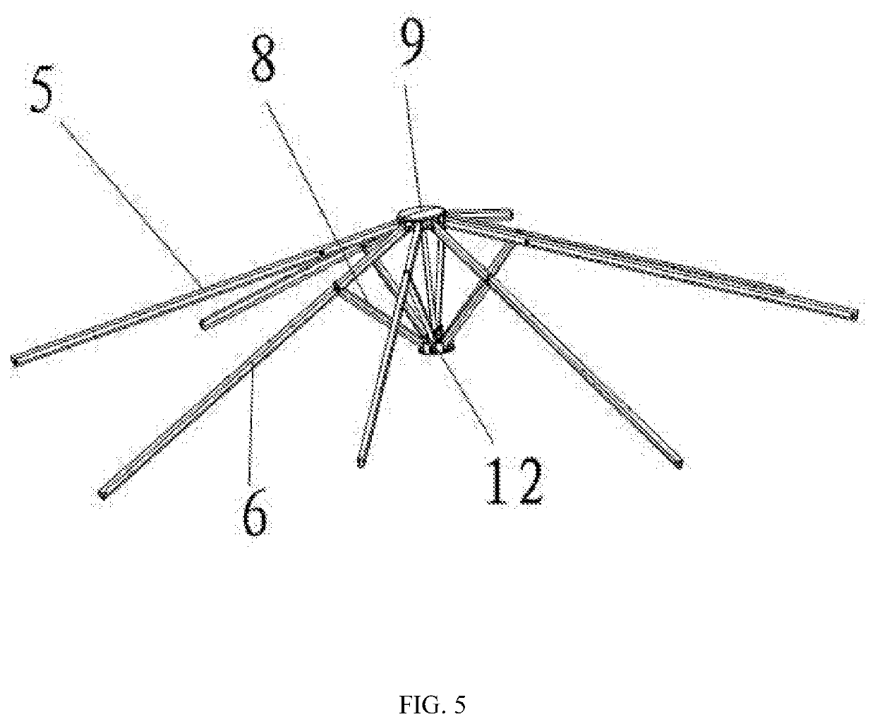 Structurally reinforced tent frame and central reinforcing structure thereof