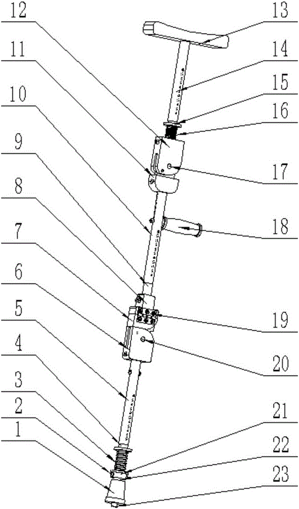 Multifunctional axillary crutch