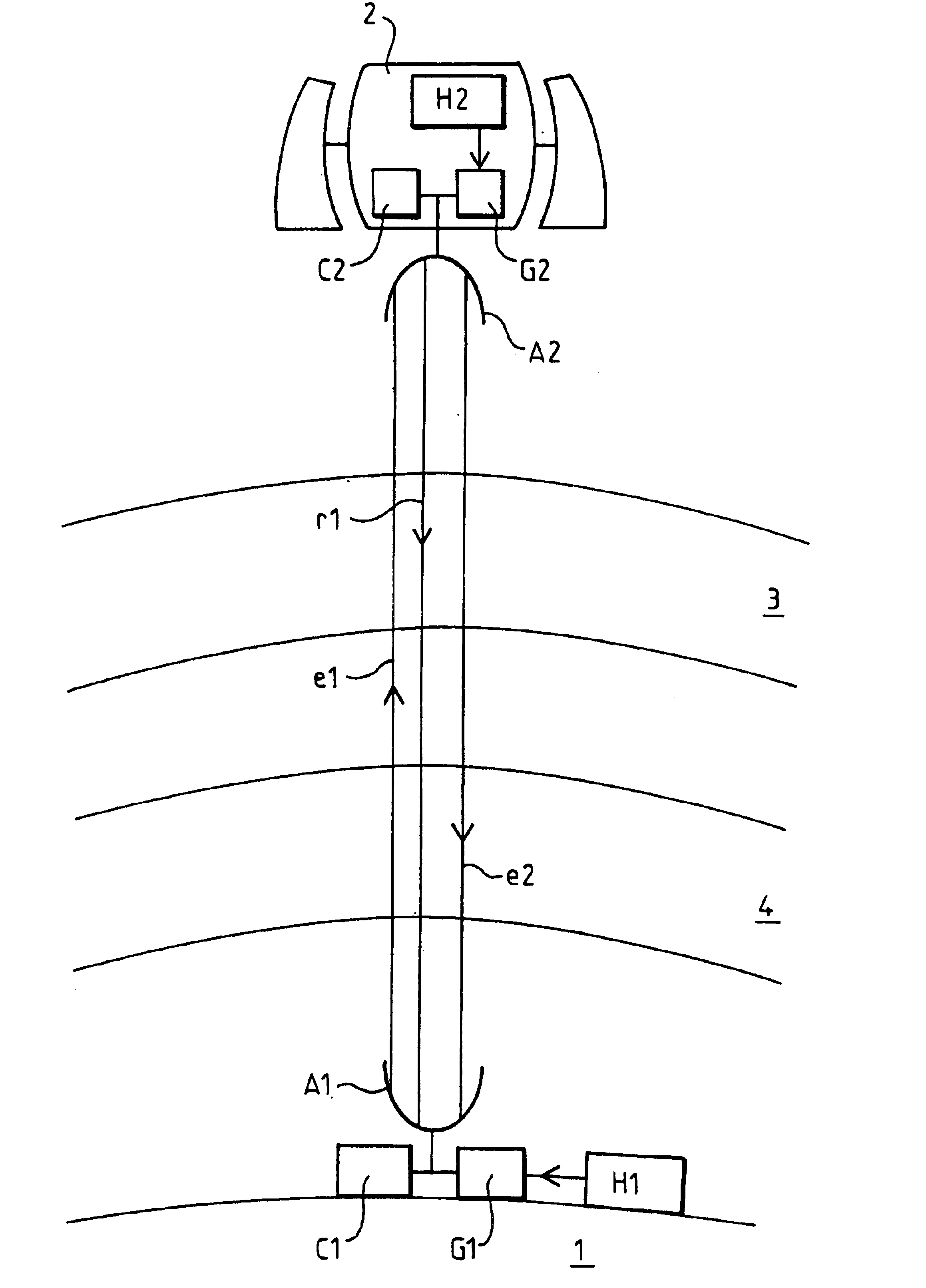 Device for exchanging radio signals provided with time markers for synchronizing clocks