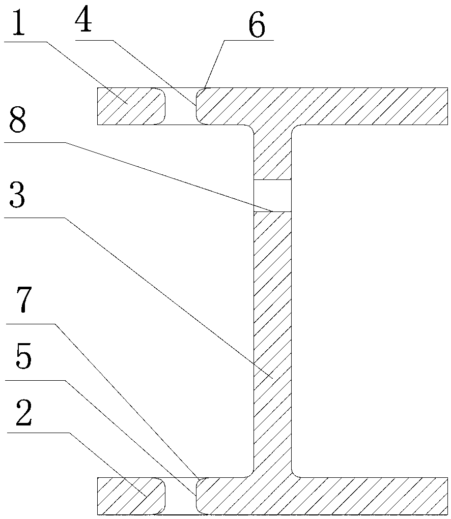 H-shaped steel and construction method of building with H-shaped steel structure