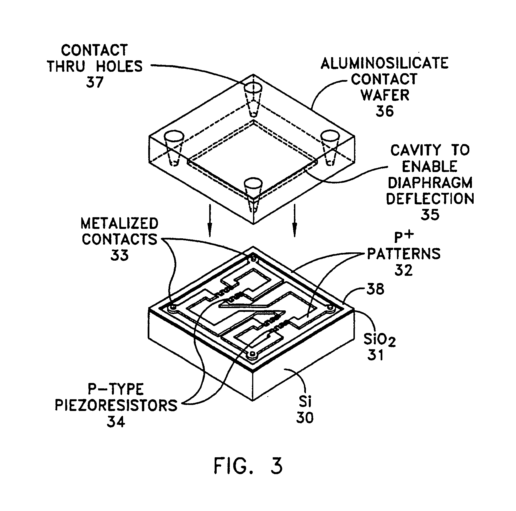 Method and apparatus for preventing catastrophic contact failure in ultra high temperature piezoresistive sensors and transducers