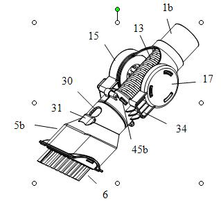 Retractable annular opening brush suction nozzle