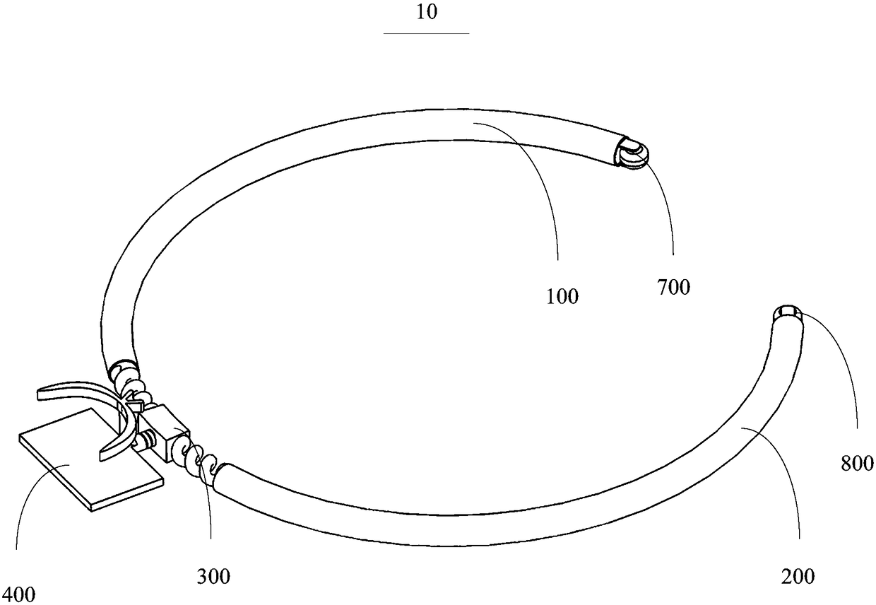 Holding pole device and measuring assembly