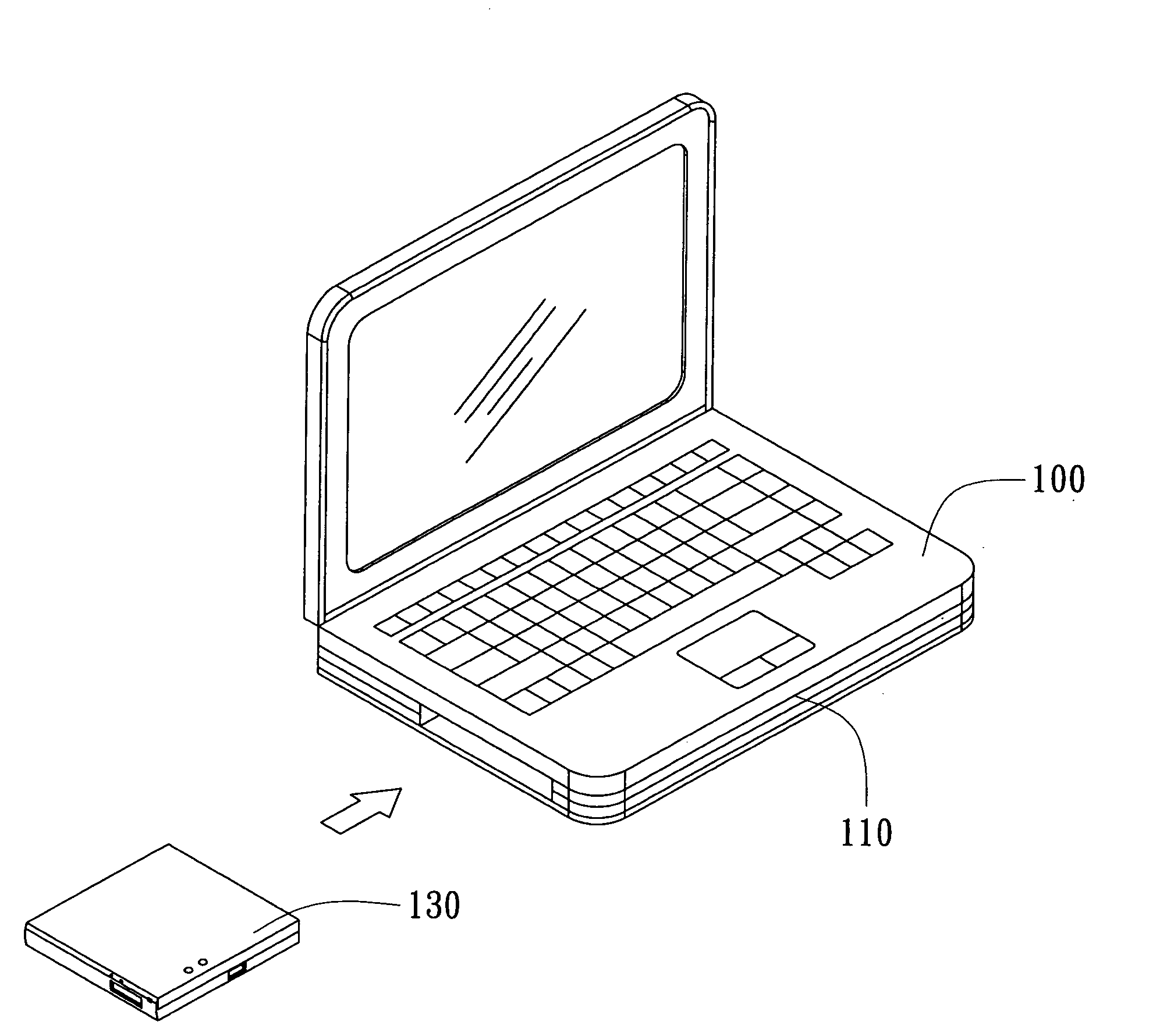 OTG type storage device and notebook computer using the same