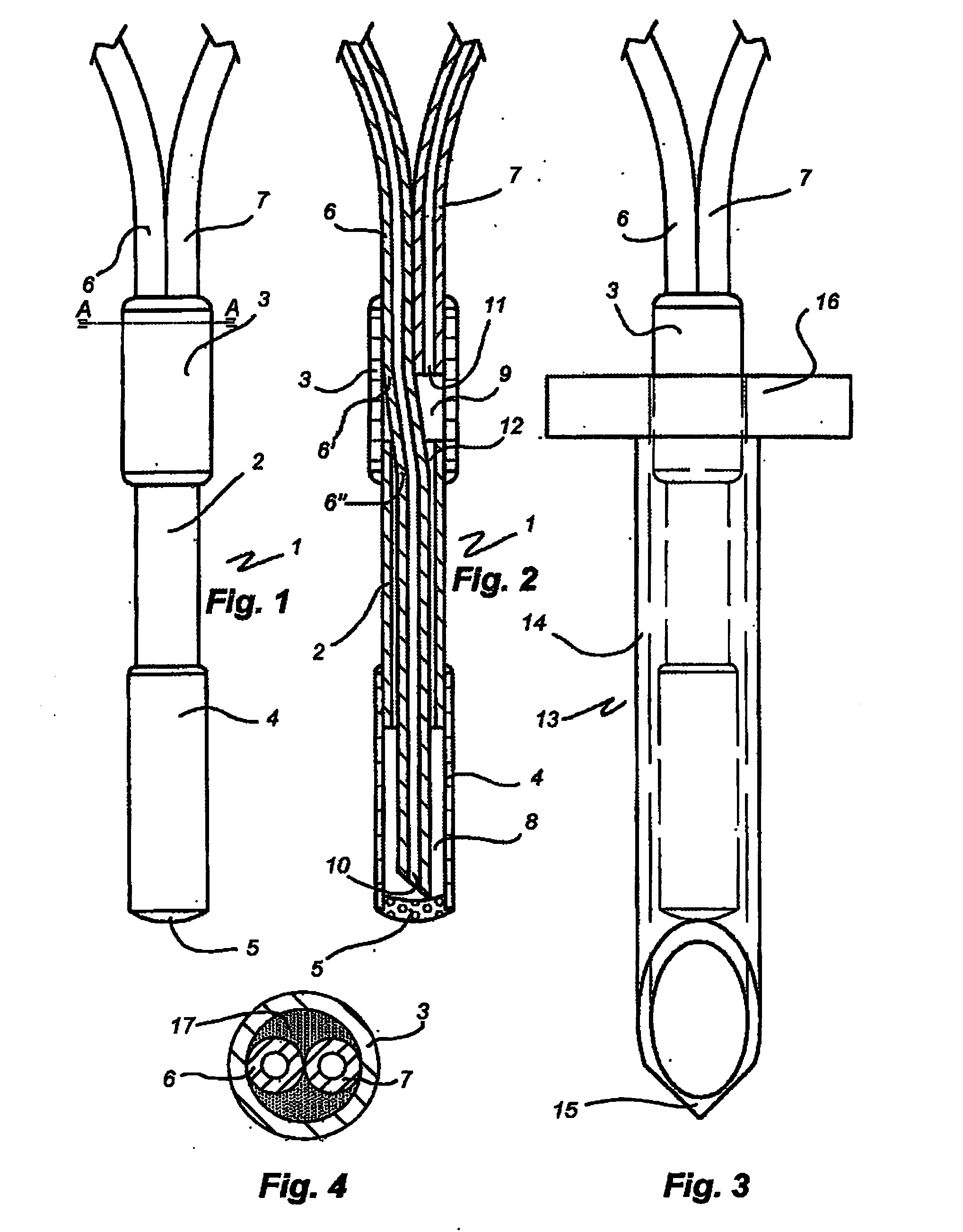 Microdialysis probe with inserting means and assembly