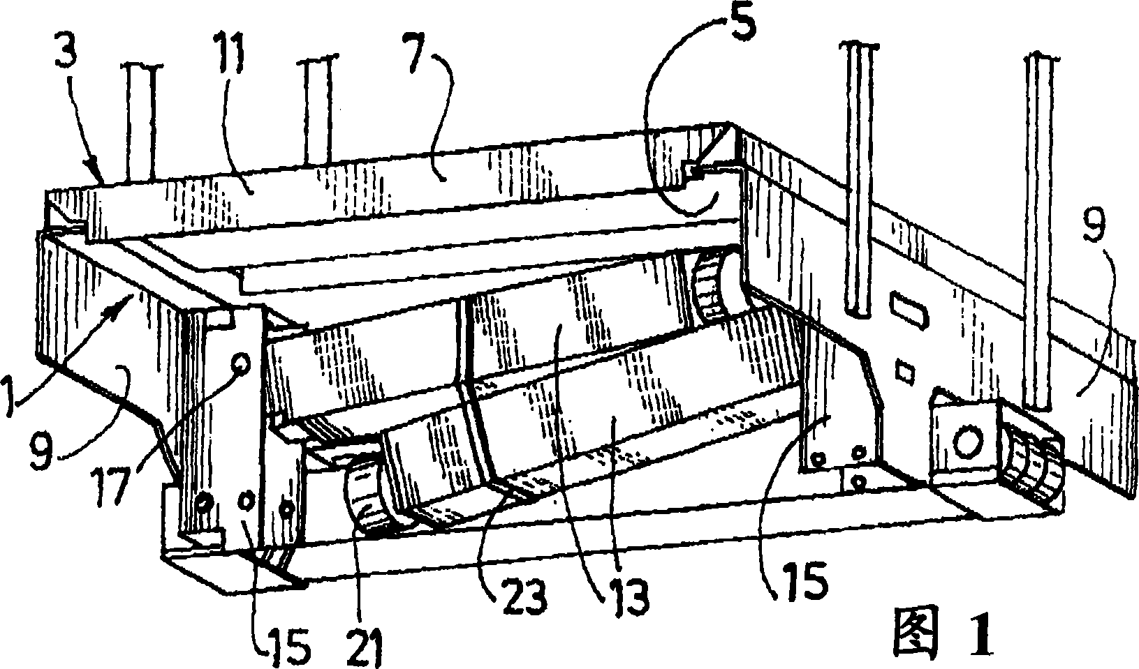 Elevator car with fold-away shock absorbing legs, and the corresponding elevator