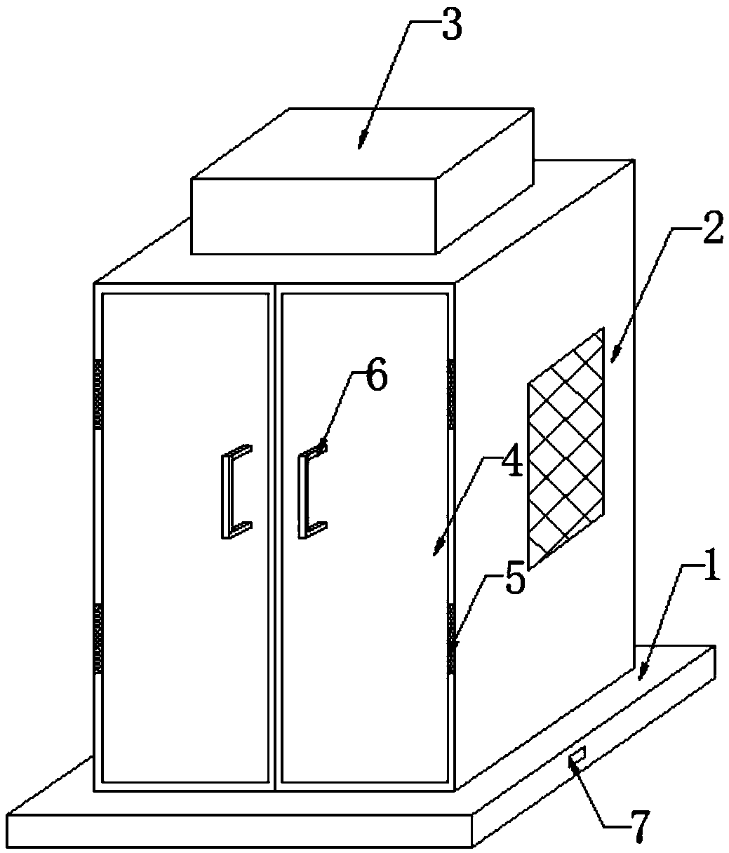 Cloud short message communication system cabinet convenient to maintain