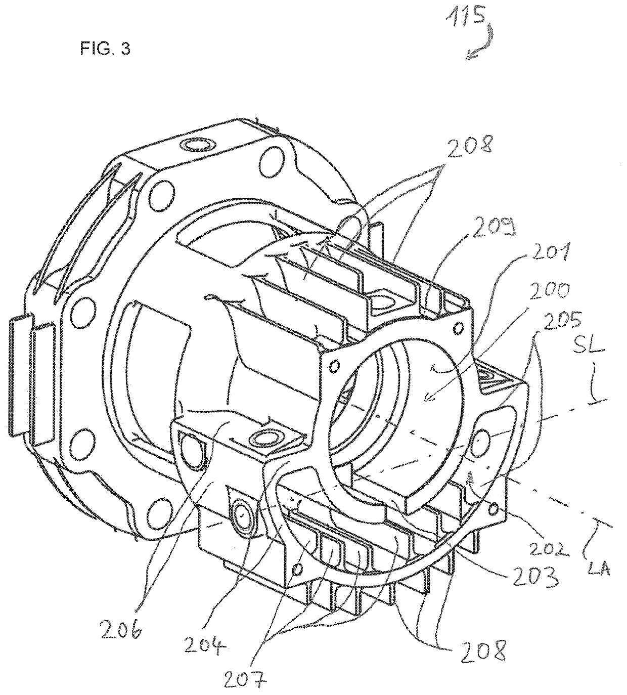 Bearing housing for a turbomachine, and turbomachine having a bearing housing