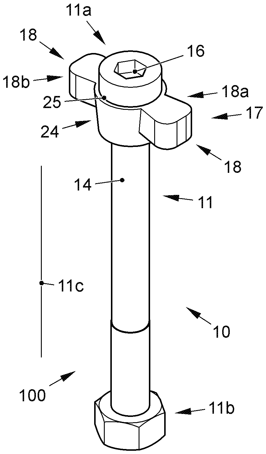 Device for fixing at least battery module at the bottom of a housing of a battery housing