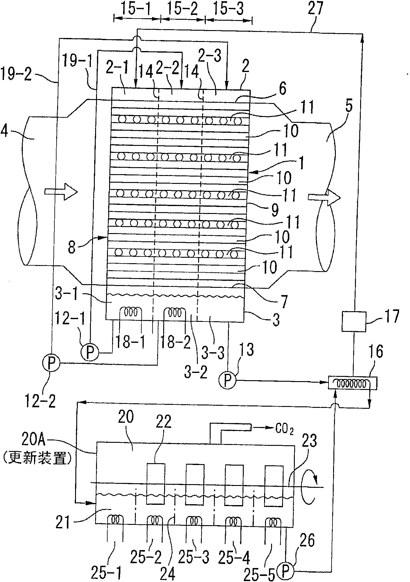Carbon dioxide gas recovery apparatus