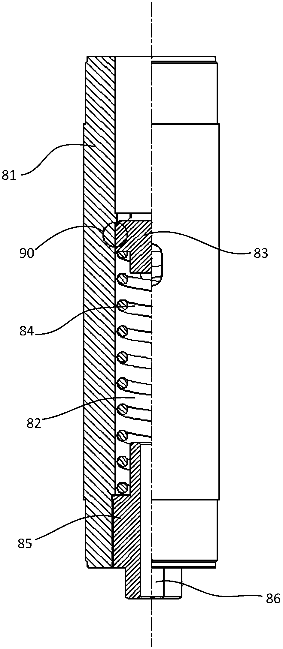 Mechanical and forcible closing oil production system