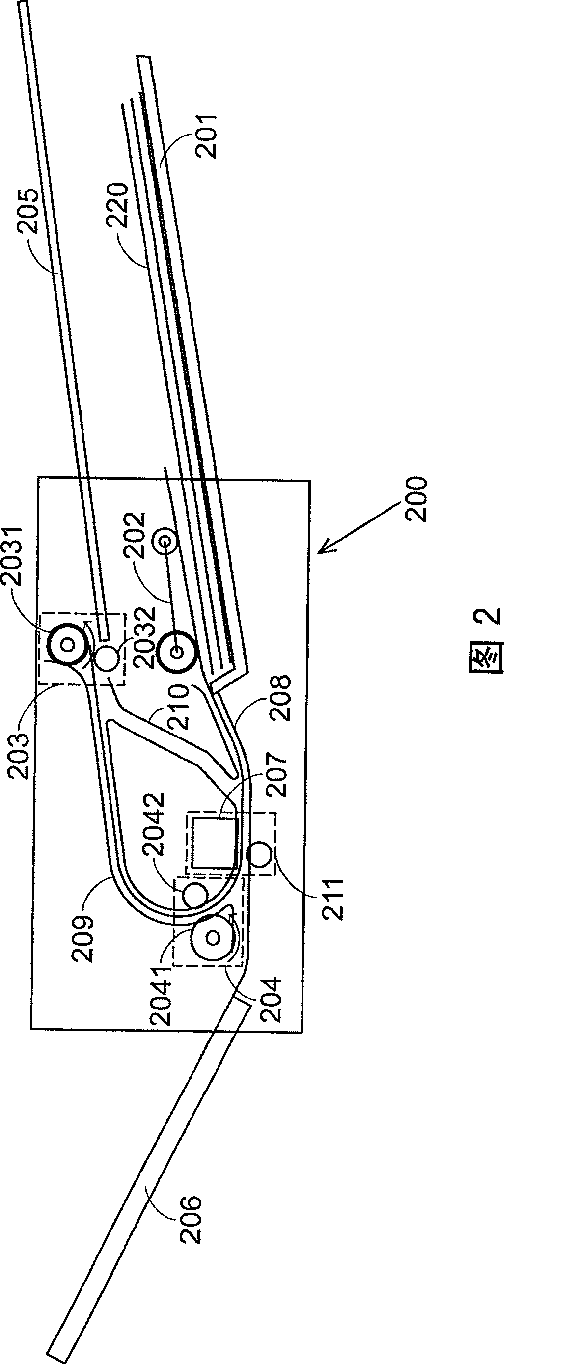 Automatic sheet feeding device in two side scanning device