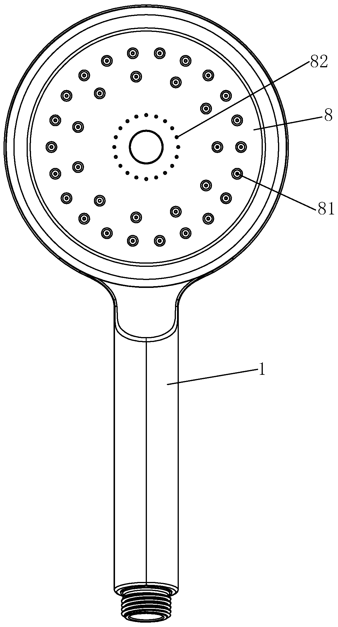 Descaling shower head with automatic drainage function