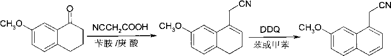 Method for synthesizing (7-methoxy-1-naphthyl) acetonitrile