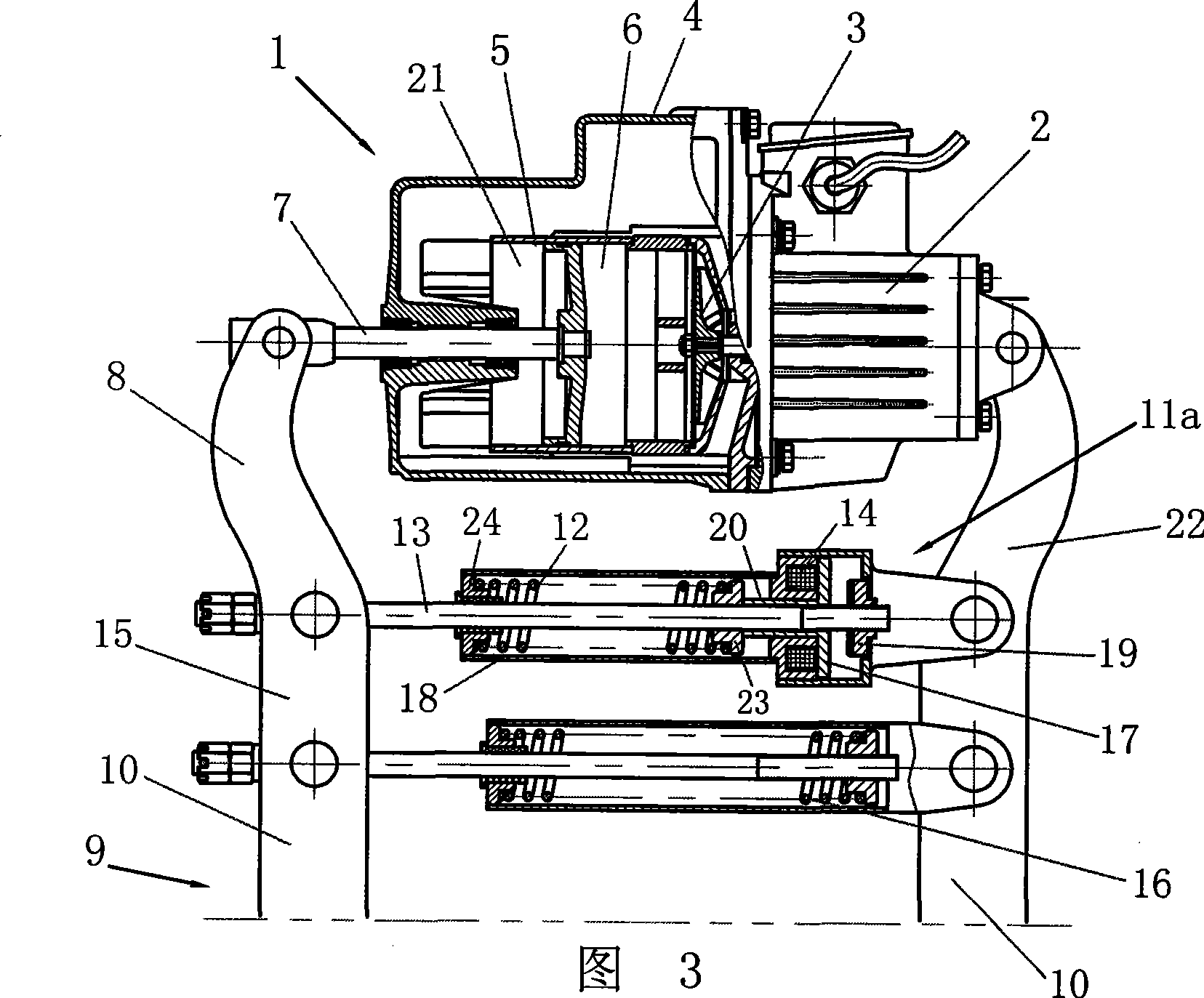 Stacked braking thrust unit of normally closed brake