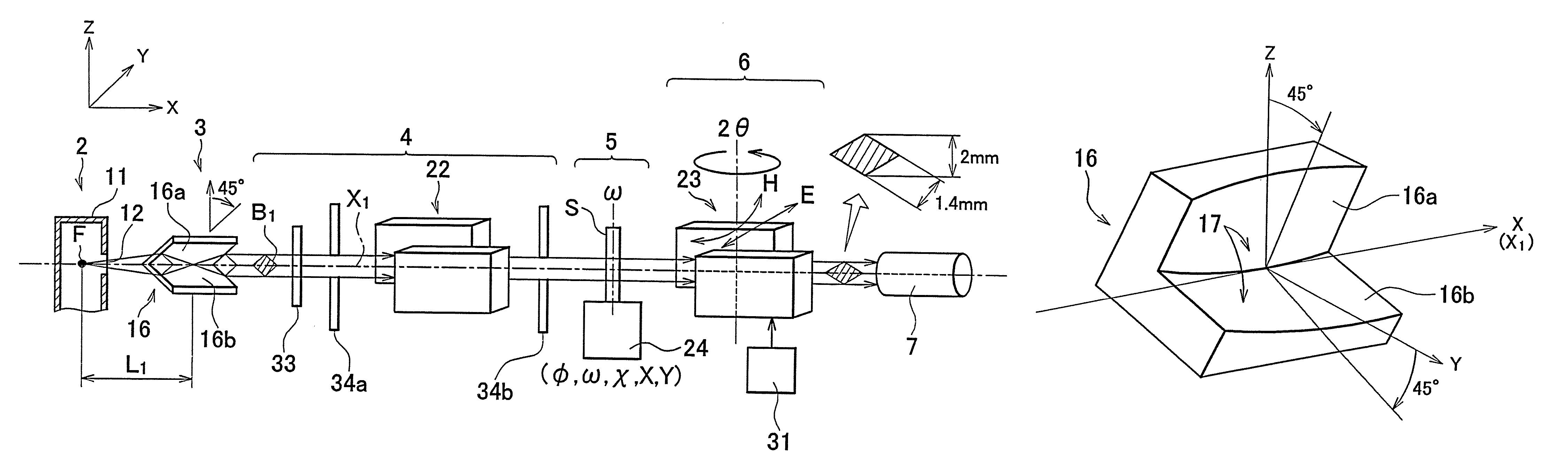 Ultra-small angle x-ray scattering measuring apparatus