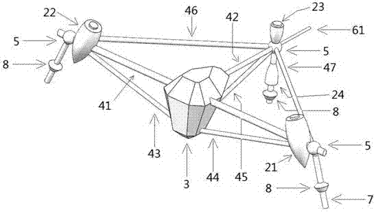 Four-rotor agricultural unmanned aerial vehicle with blades in cambered surface distribution
