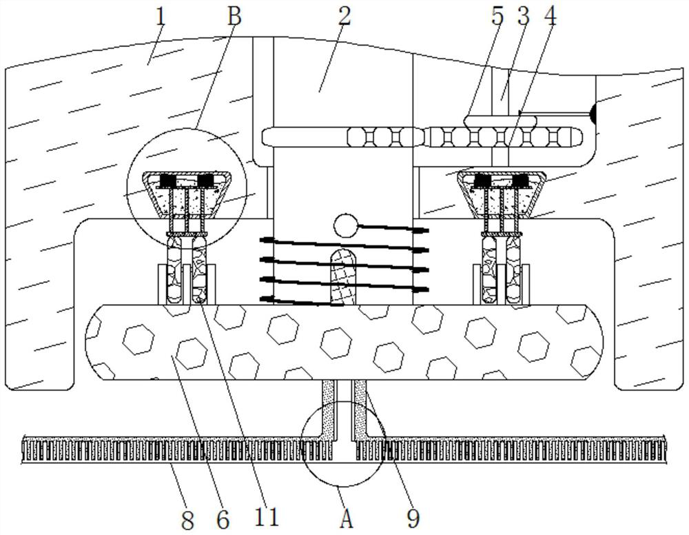 Intermittent tea turning and flattening device for tea baking machine