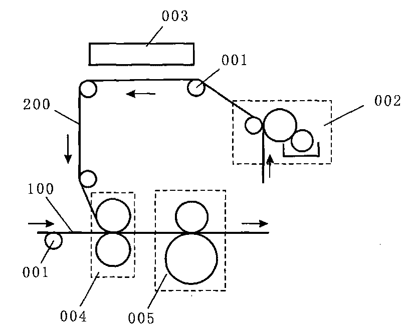 Method and device for coating film to hang tag of black card clothes