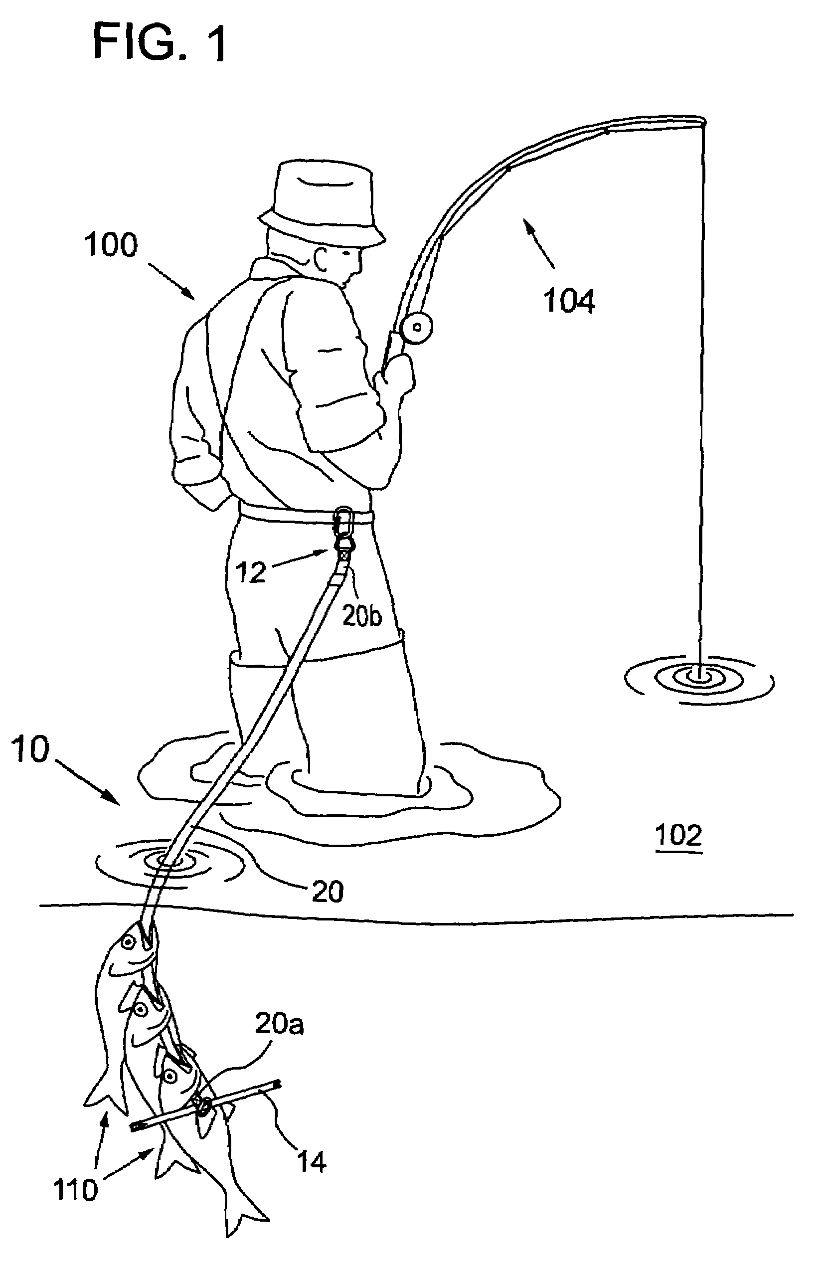 Fishing stringer with multiple integral fishing tools