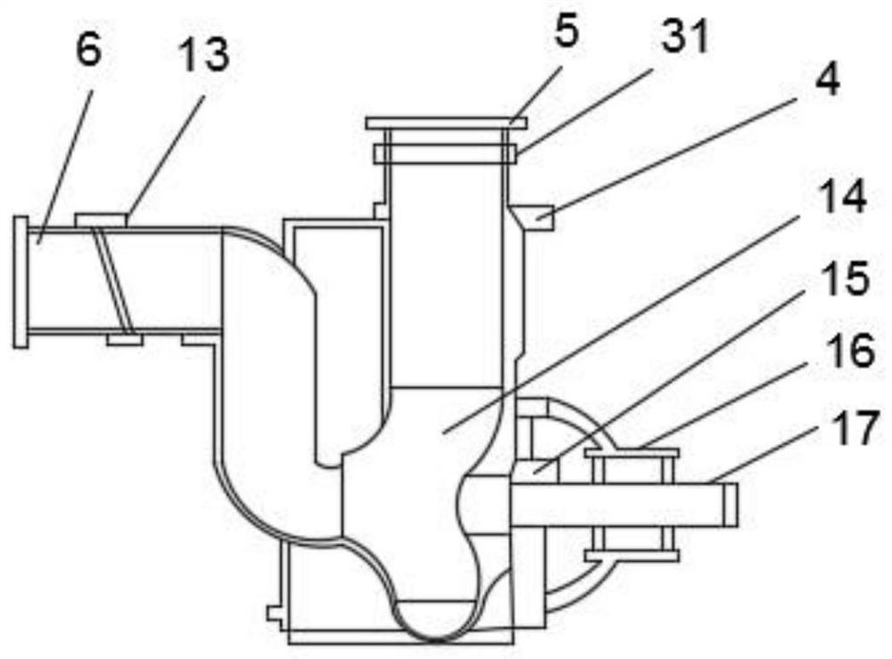 High-suction-stroke self-priming sewage pump not prone to being blocked