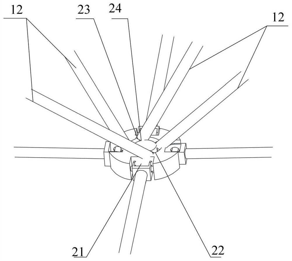 Array type folding and unfolding antenna mechanism based on rectangular pyramid unit