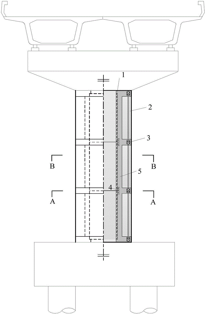 Prefabricated concrete-filled steel tube overlapped pier