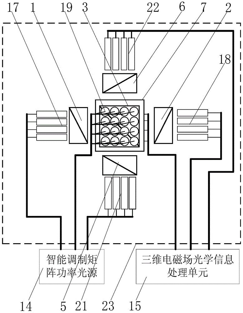 Three-dimensional electromagnetic field translating scanning optical measurement system and electromagnetic field determination method