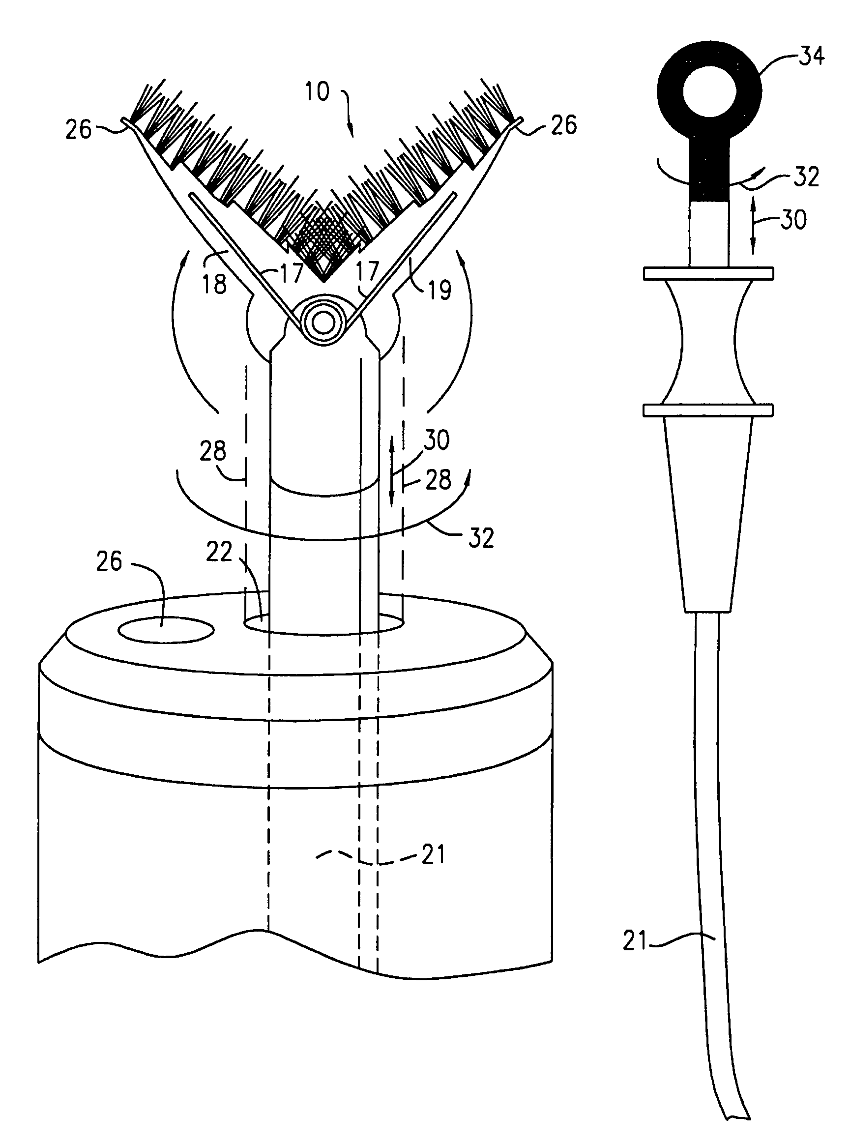 Retractable brush for use with endoscope for brush biopsy