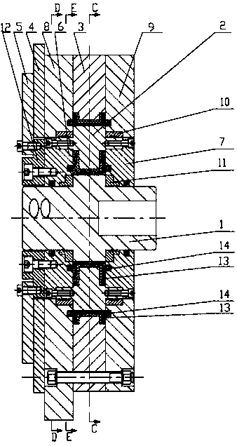 Compound hydraulic oscillating cylinder for electro-hydraulic servo loading systems