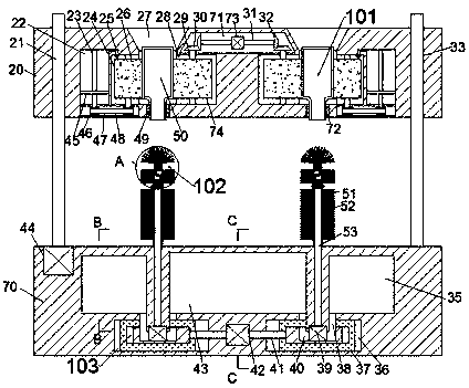 Secondary recycling cleaning device of glass beverage bottles