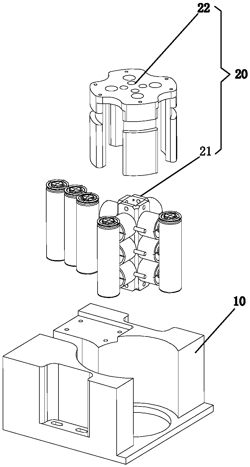 Vibration-free collecting device for cylindrical batteries