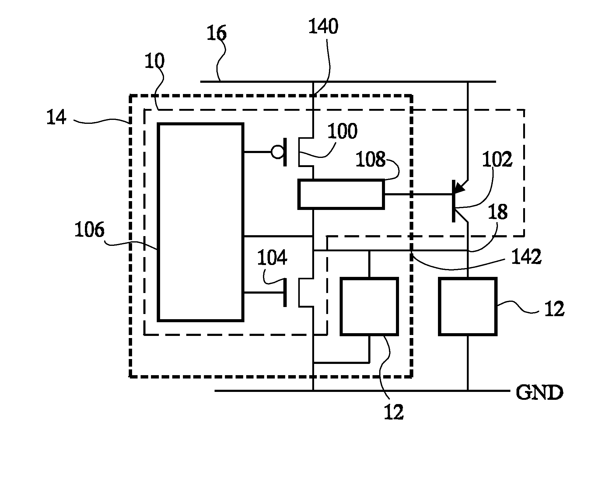 Electronic circuit with a regulated power supply circuit