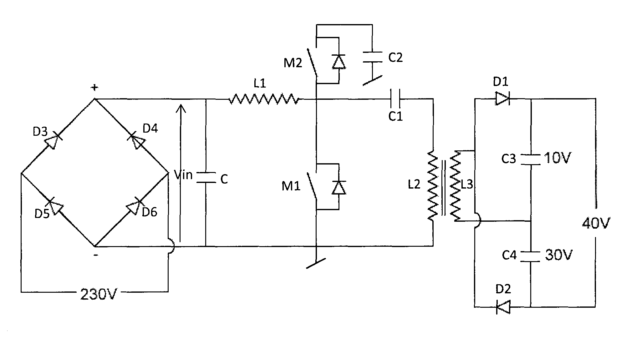 Power supply with output rectifier